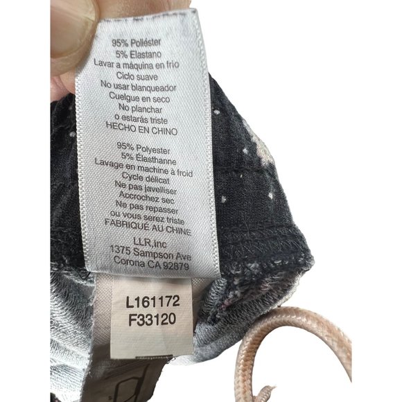 Lula Roe pull on sweatpants leggings size 2XL black pink floral and drawstring w - Picture 11 of 12